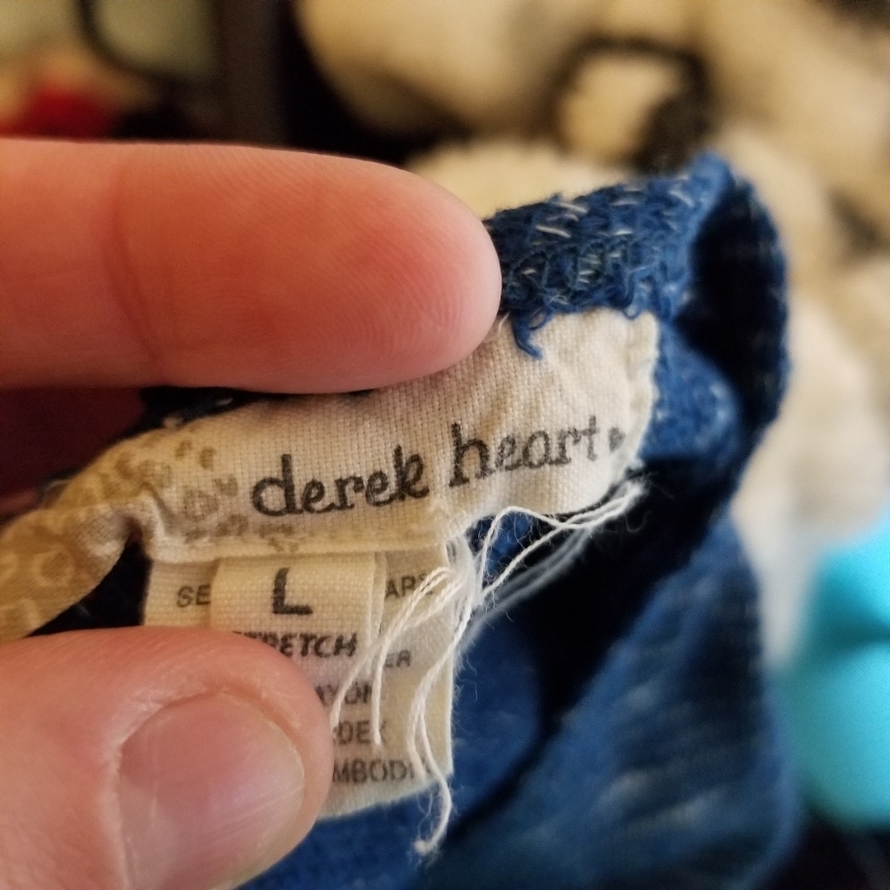 Derek Heart blue blended open back top - Picture 2 of 7